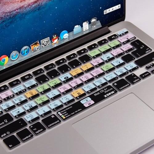 US/European Version Mac OS X Shortcut Design Functional Silicone Keyboard Cover for Macbook Air 13, Pro, 13, 15, wireless