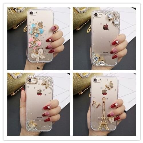For Huawei Honor 8 9 10 20 Lite V10 V20 7X 8X Nova2 3 4 5 Gilrs Fashion Butterfly Rhinestone diamond Phone Case Soft Back Cover