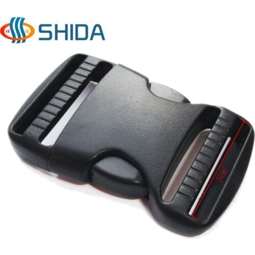 Black 10pcs 2"(5cm) Internal Width Double Side Adjust Release&Security Plastic Webbing Belt Buckle for Backpack Bag Accessories
