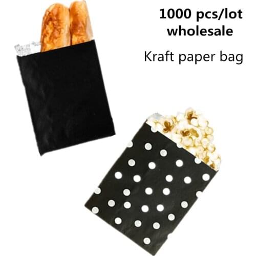 DHL 1000pcs/set Food wrapping paper Bags High toughness 4 styles Paper Candy cookie bread Popcorn bags kids gift paper bag