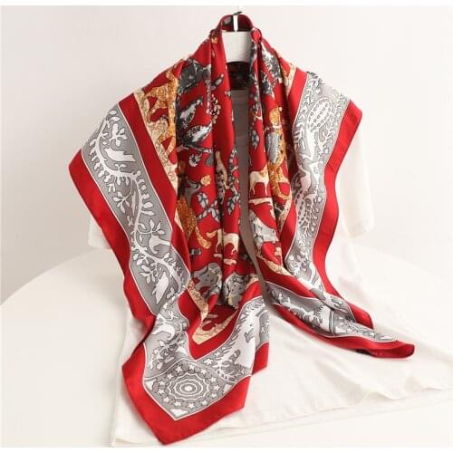 Women Headscarf Hair Wrap Ladies Bandana Popular Headband For Foulard Print Shawl Neckerchief Female Twill Square Scarf Hijab