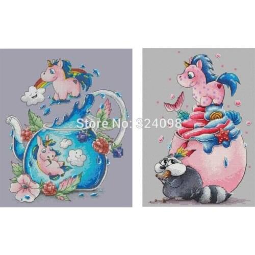 Unicorn patterns Counted Cross Stitch 11CT 14CT DIY Chinese Cross Stitch Kits Embroidery Needlework Sets