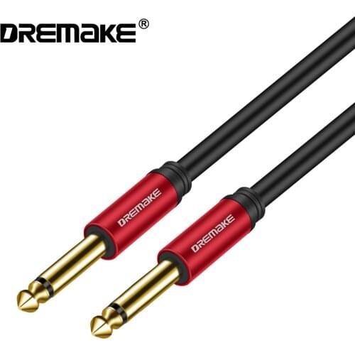 DREMAKE 6.35mm 1/4'' to 1/4'' Jack Guitar Cable Mono 6.35mm Male to Male Amp Cord for Electric Bass Pro Audio Electric Mandolin