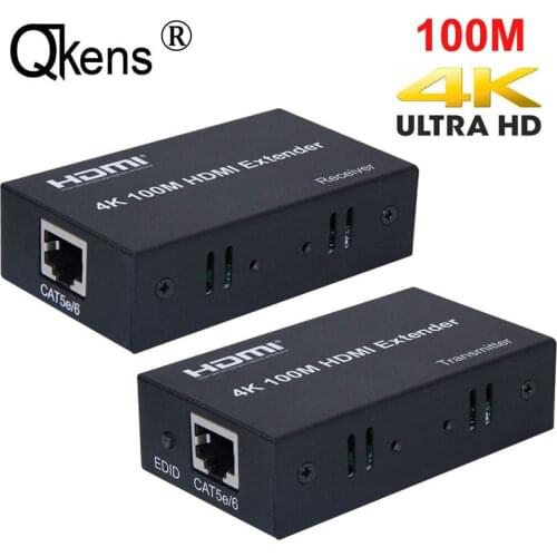 HD 4K 100M HDMI Extender Repeater Extension Cord Converter Over CAT 5e 6 6a Cat5e Cat6 UTP RJ45 LAN Network Card Ethernet Cable