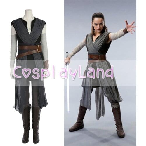 StarWars The Last Jedi Rey Cosplay Costume Carnival Halloween Costumes Rey Costume Cosplay Suit Custom Made Outfit
