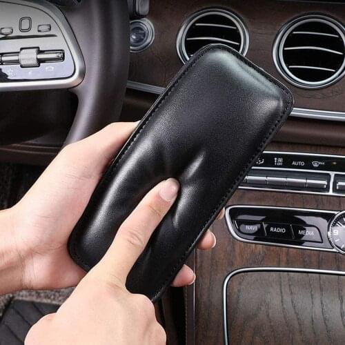 Leather Car Interior Pillow Leather Knee Pad Comfortable Elastic Cushion Memory Foam Dashboard Arm Leg Rest Protect Accessories
