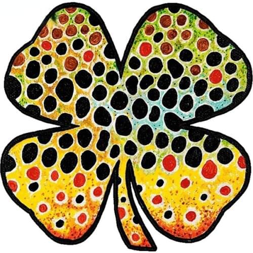 Creative Fine Decal Lucky Brown Trout Clover Car Sticker Refrigerator Motorcycle Decal Waterproof Sunscreen Decoration Kk13*13cm