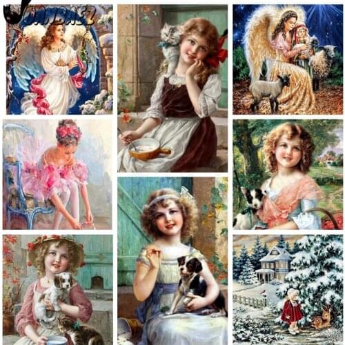 Girl Diamond Painting Mosaic Kit Character 5D Diy Embroidery Oil Painting Cross Stitch Square Rhinestone Wall Art Home Decor