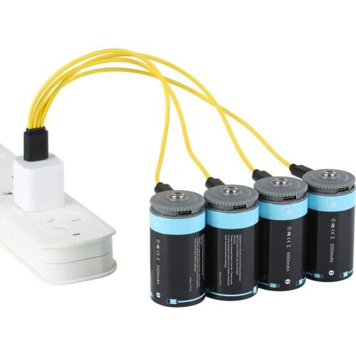 GTF USB 1.5V 7500mwh 5000mAh rechargeable lithium battery 100% capacity double triple D battery lithium-ion battery with USB ch