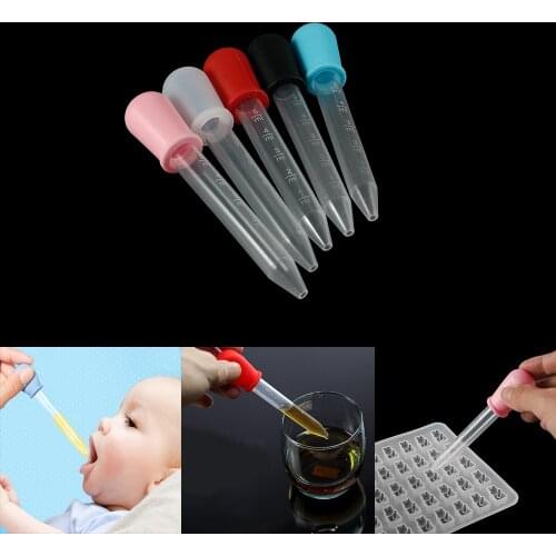 5ml Small Plastic Clear Silicone Dropper Eye Ear Graduated Pipette Feeding Medicine Liquid For Lab Supplies Resin Making Tools