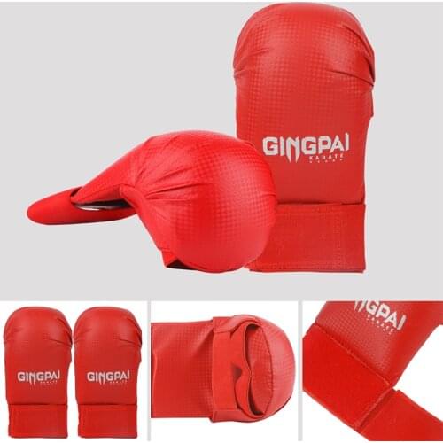 GINGPAI Professional Karate Gloves Adult Men and Women Fighting Boxing Gloves MMA Sanda Muay Thai Training Gloves Red Blue