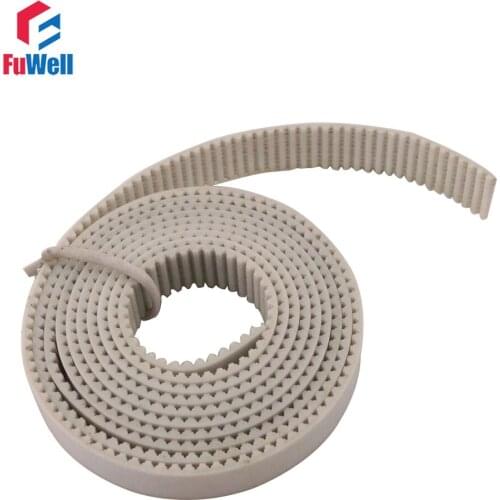 White PU MXL Type Open Belt 6/10mm Width 2.032mm Pitch 1/2/3/4/5/6/7/8/9/10M Length Synchronous Opened Timing Belts