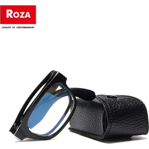 Roza Foldable Reading Glasses Ultra-light with Leather Case Magnifying Presbyopic Glasses oculos gafas +1.0 To +4.0 RZ0708