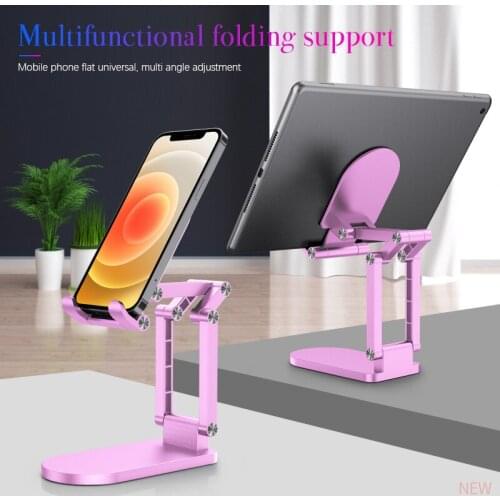 Foldable Desktop Mobible Phone Holder Universal Lazy Phone Cradle Stand for iPhone iPad Height Angle Adjustable For Ipad Phones