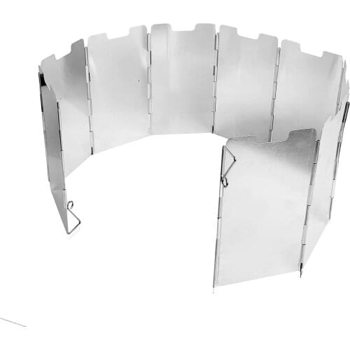 9 Plates Foldable Gas Stove Wind Shield Outdoor Camping Picnic Cooking Windproof Screen Aluminum Alloy Wind Screen Windshield