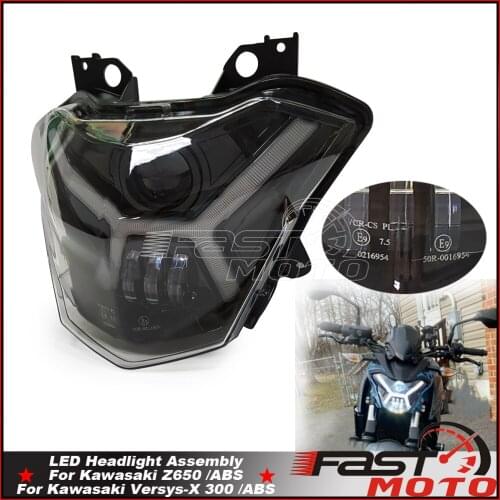 E9 Mark Replace Head Lamp for Kawasaki Z650 ABS Versys-X 300 /ABS Daytime Runnning Light Hi/Lo Beam LED Headlights 2017-2021