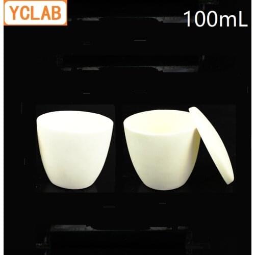 YCLAB 100mL Corundum Crucible with Lid or no Lid Alumina High Temperature Resistance Laboratory Chemistry Equipment