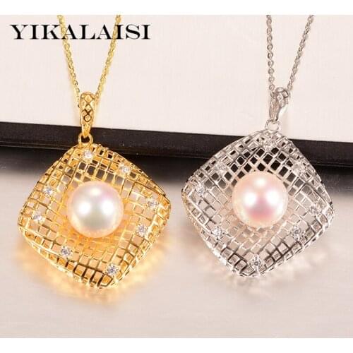 YIKALAISI 925 Sterling Silver Jewelry Pearl Pendants 2020 Fine Natural Oblate Pearl jewelry 11-12mm Pendants For Women wholesale