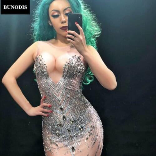 ZD182 Women Sexy Fishtail Skirt Full Of Silver Glass Sparkling Crystals Birthday Party Nightclub Stage Wear Celebration Singer