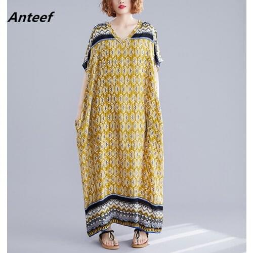 Cotton vintage floral plus size women casual loose maxi long summer sun beach dress elegant clothes 2021 ladies dresses sundress