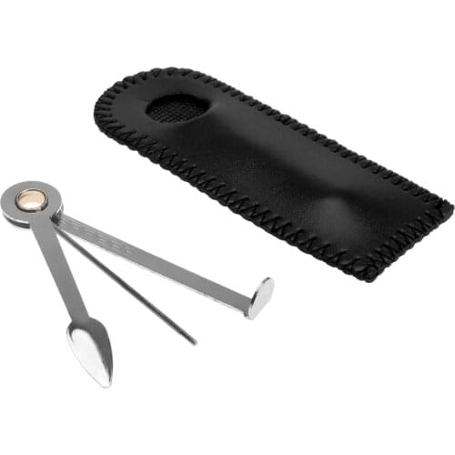 1Pc 3 in1 Stainless Steel Tobacco Pipes Clean Tool w/Leather Bag Smoking Pipe Cleaner Cleaning Tool Reamers Tamper for hookahs