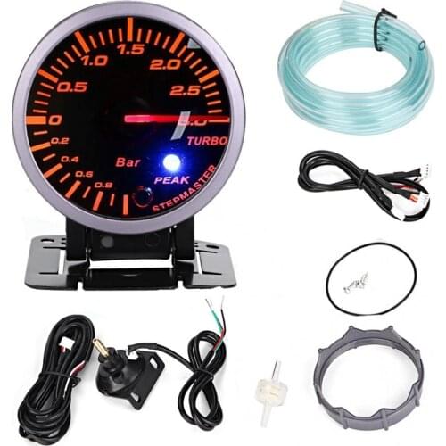 2.5inch 60mm 3.0 Bar LED Car Modification Turbo Boost Gauge Meter Pointer DC12V Boost Controller Turbo