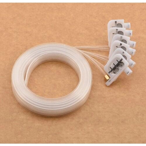 2meter 6 color ink tube hose pipe pipe line with square small UV damper screw nuts oring for For Epson 1390 R330 R290 T50 L800