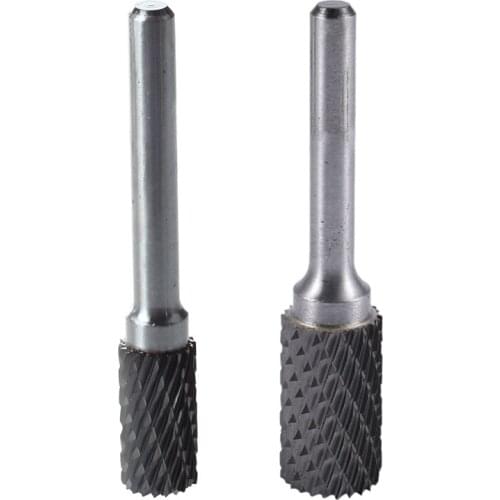 2PCS 10mm Head Diameter Cylindrical Rotary Burr with 14mm x 25mm Double Cut Cylindrical Rotary File