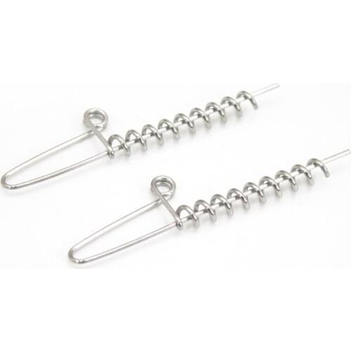 20pcs/lot Soft Fishing Bait Connector Worms Lure Spring Lock Pins 45/60MM To Fixed Latch Needle Soft Lures Pesca Accessories