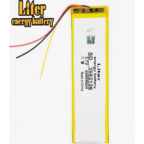 3552136 3.7 V lithium polymer battery tablet MID panel 4000 mah 3 lines