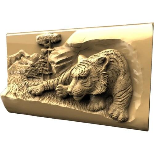 Tiger 3d model STL relief for cnc STL format 3d Relief Model STL Router 3 axis Engraver ArtCam