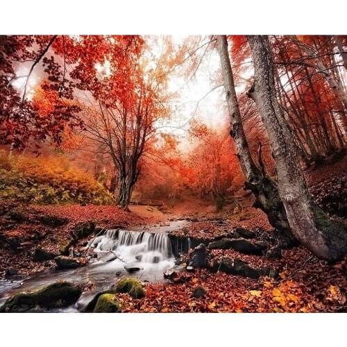 5D DIY Diamond Painting Maple Scenery Full Square/Round Diamond Rhinestone 3d Embroidery Cross Stitch Crystal Wall Painting