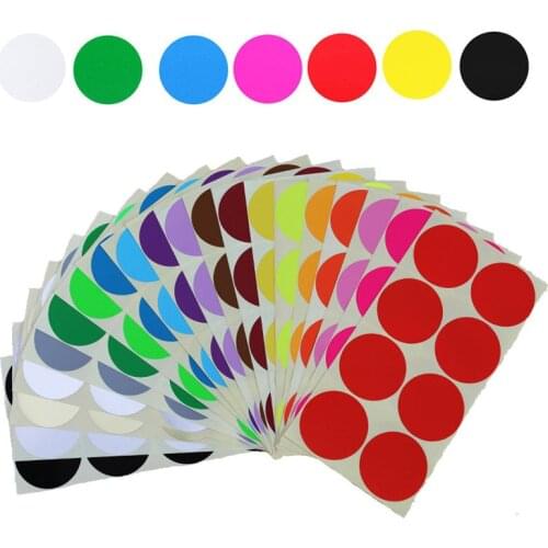 8Pcs/Sheet 50mm Colorful Empty Paper Sticker for Label Blank Round Circles Stickers