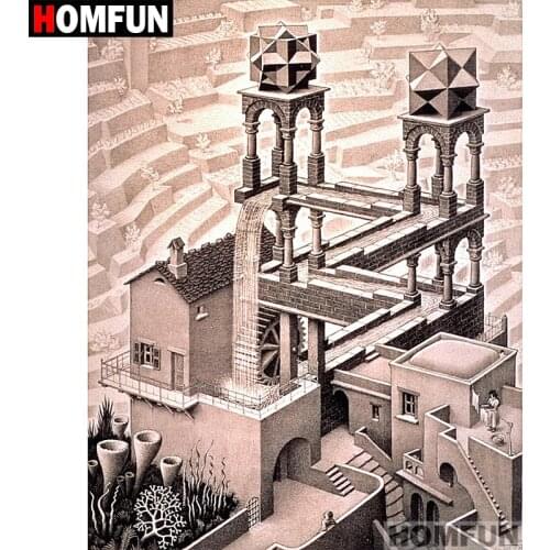 HOMFUN Full Square/Round Drill 5D DIY Diamond Painting "Building Scenic" Embroidery Cross Stitch 5D Home Decor Gift A06913