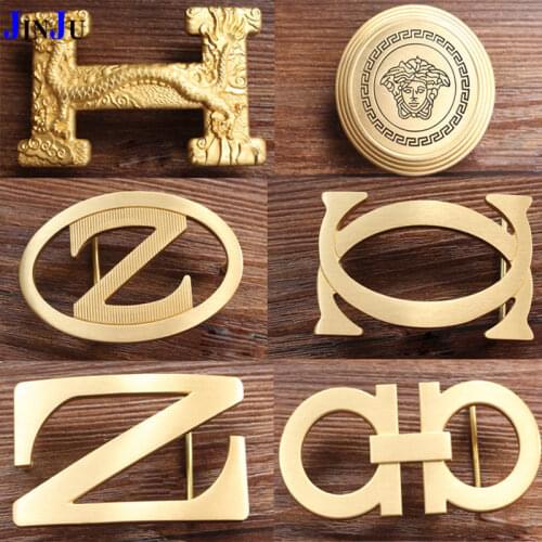 US version of pure copper belt retro vintage brass belt buckle belt buckle leather belt buckle