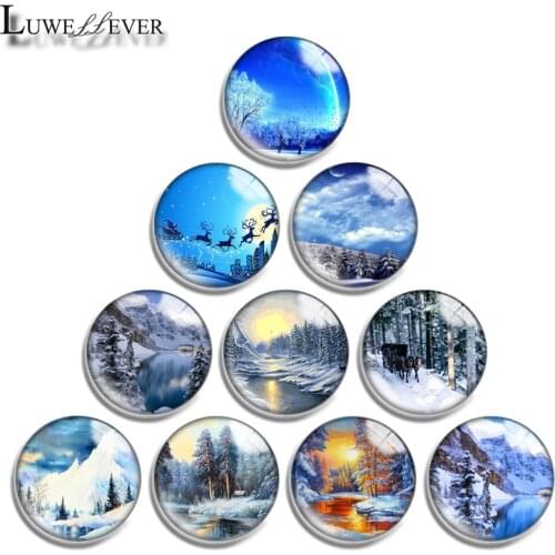 12mm 14mm 16mm 20mm 25mm 30mm 659 Snowfield Mix Round Glass Cabochon Jewelry Finding 18mm Snap Button Charm Bracelet