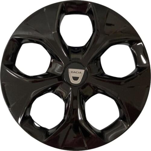 Car Wheel Rim Cover R15 Inch Gloss Piano Bright Black Flexible For Dacia Logan Sandero Stepway Logdy Dokker 4pcs/Set With Emblem