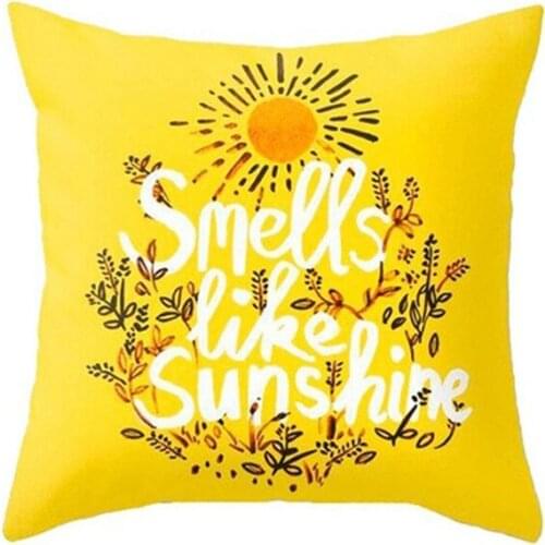Home Decoration Leaves Pineapple Ostrich Yellow Decorative Pillowcase Sofa Car Waist Throw Cushion Cover