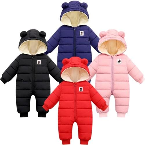 Baby romper Newborn Infant Baby Boys Girls Hooded Thick Snowsuit Romper Coat Outwear Jacket для новорожденных baby clothes