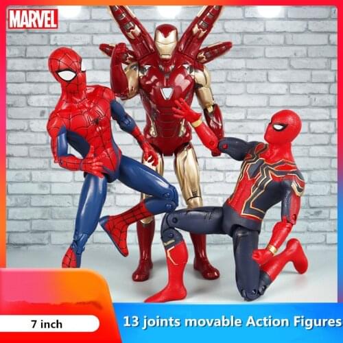 Disney 18cm Marvel Avenger 4 Superhero Thanos Captain America Hulk Iron Man Spiderman Movable Joints Action Figure Doll Toys