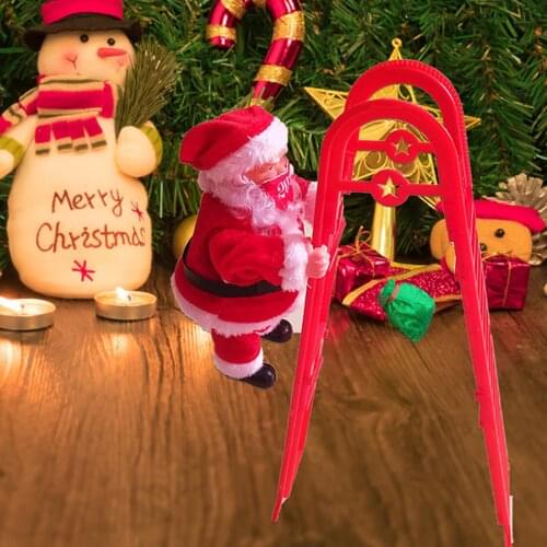 Electric Santa Claus with Face Cover Climbing Ladder Christmas Decor Gift Toy