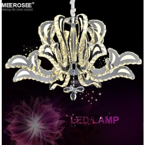 Crystal LED Pendant Lamp Good Quality K9 Cristal LED Pendant Light Lustre Stainless Steel Suspension Blooming Lighting MD81271