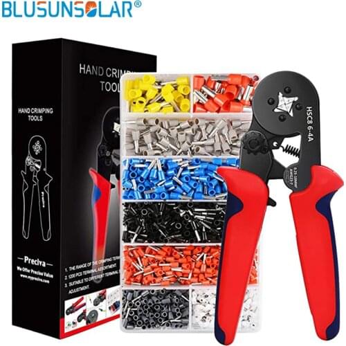 2 set HSC6-4 Tube Terminals crimper Self-Adjusting-Tool Crimping Plier,0.25-6.0mm2(24-10 AWG) Terminals Crimping Tools