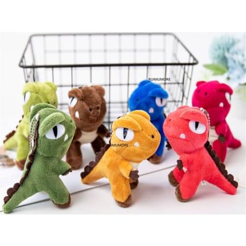 1X Color Random - 10CM Dinosaur TOY , Plush Stuffed Quality Keychain Ring Pendant Doll