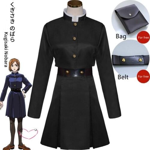 Anime Jujutsu Kaisen Kids Cosplay Customs Kugisaki Nobara Cosplay Customs Kids Suit Party Halloween Customs+ Short Brown Wigs