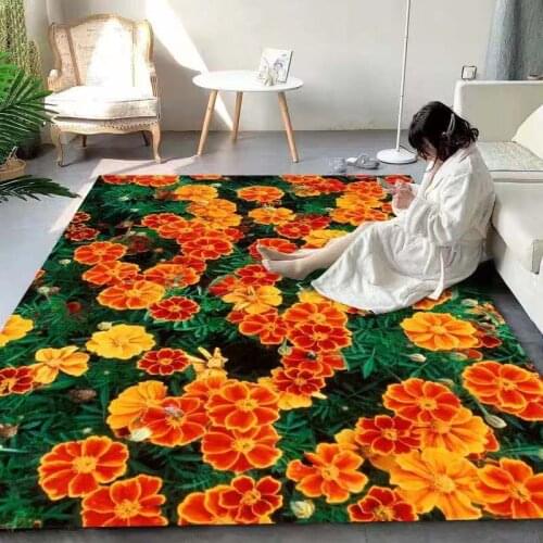 Creative 3D Red Rose Print Rug Romantic Valentines Day Decor Carpets For Living Room Hallway Rugs Bedroom Home Mat Wedding Area