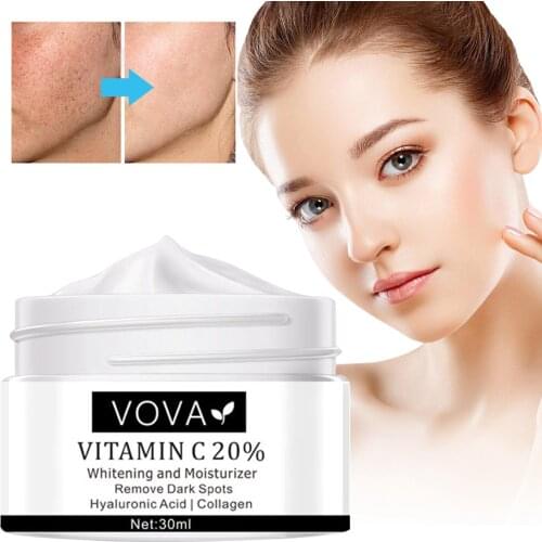 VOVA 30ml Vitamin C 20% Face Cream Whitening Remove Dark Spots Facial Gel Repair Fade Freckls Melanin Remover Brighten Skin Care