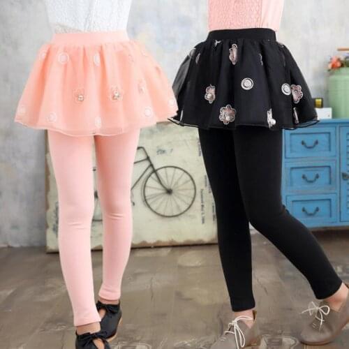 2019 Direct Selling New Arrive Spring Retail Girl Legging Girls Skirt-pants Net Yarn Baby Pants Kids Leggings 2-8y