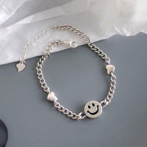 Miuoxion Retro Fashion Personality Party Punk Jewelry Heart Smiley Bracelet For Women Feature Namour Charm Gift All Seasons