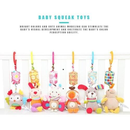 Cartoon Baby Toys 0-12 Months Bed Stroller Baby Mobile Hanging Rattles Newborn Plush Infant Toys for Baby Boys Girls Gifts